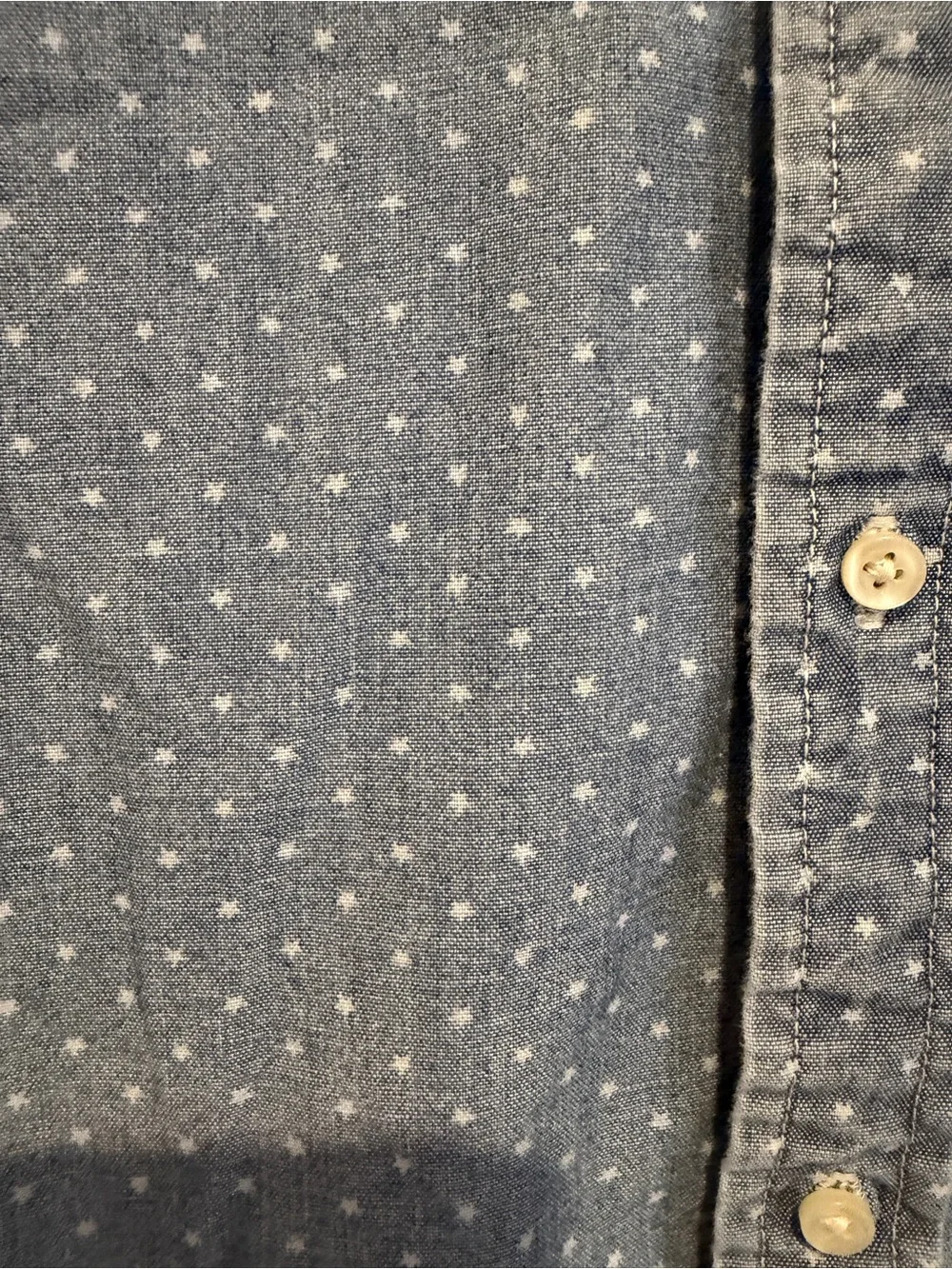 Ralph Lauren Boys Chambray Star Print Short Sleeve Button Front Shirt 3T
